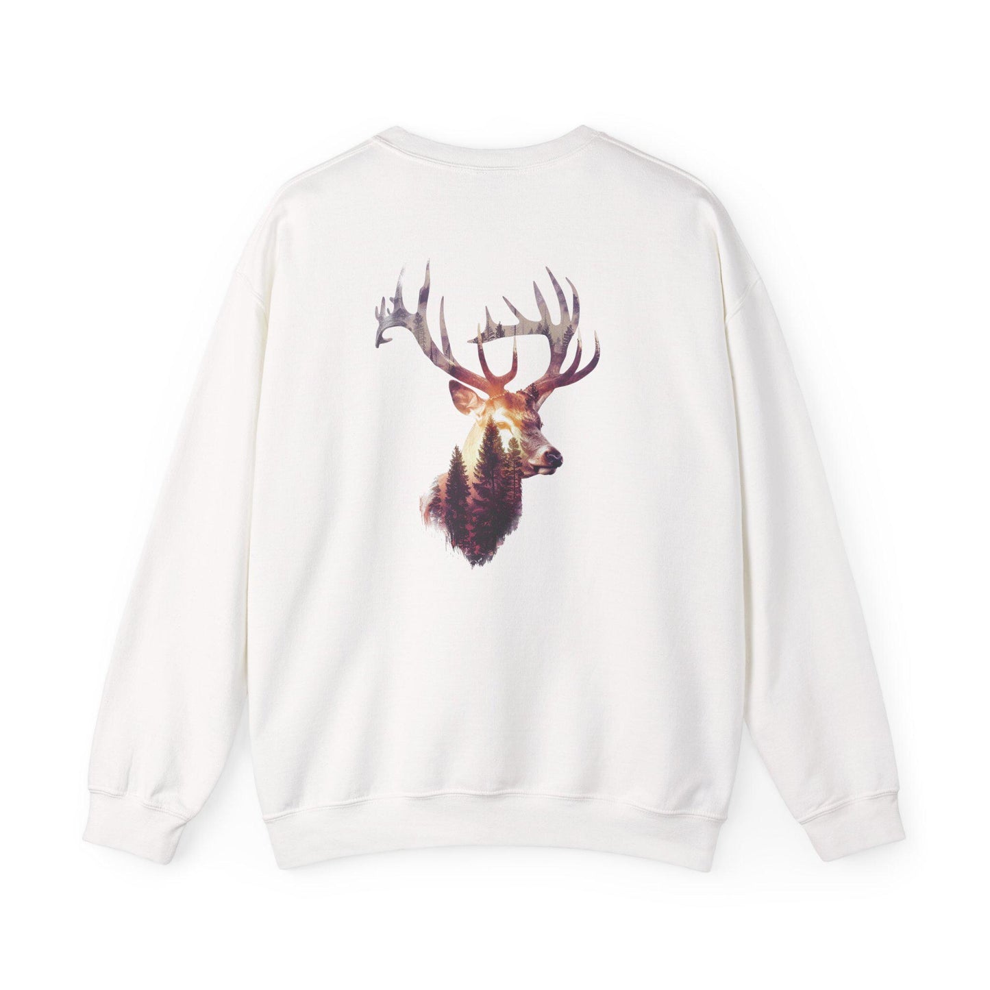 Elk Head Sweatshirt with Large Antlers Forest Background, Gift for Hunters  Nature Lovers, Unisex Heavy Blend Crewneck - Toddcraft