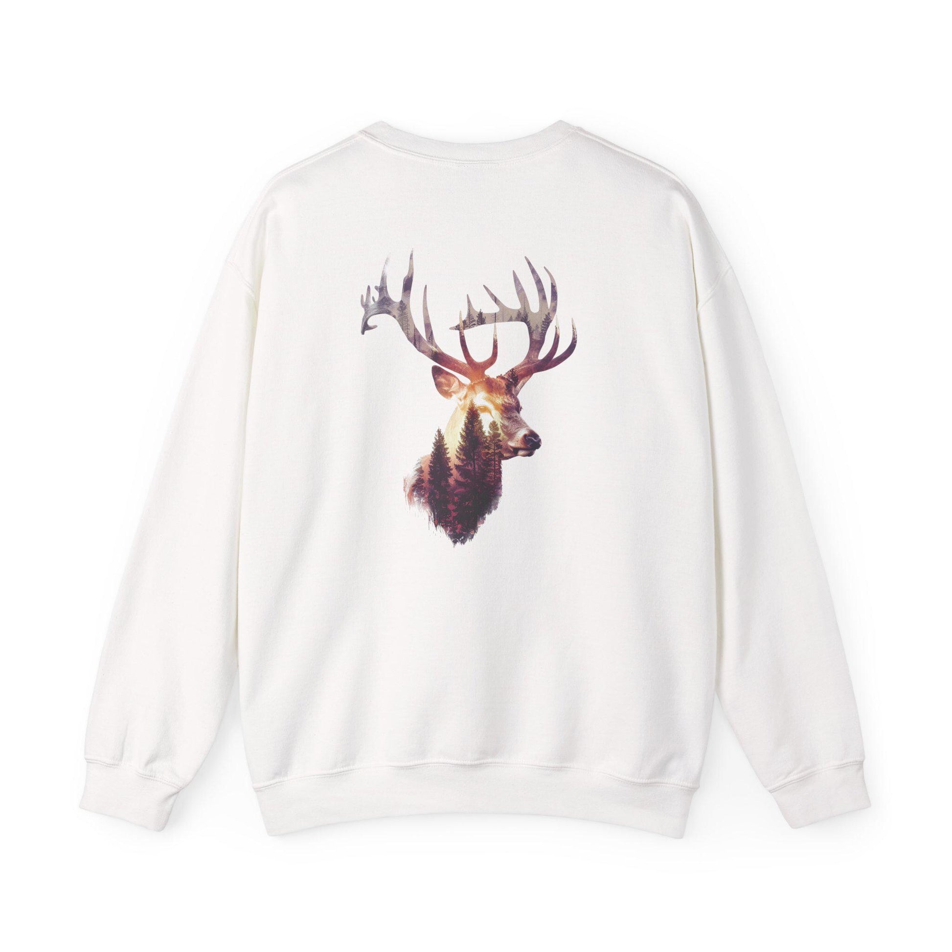 Elk Head Sweatshirt with Large Antlers Forest Background, Gift for Hunters  Nature Lovers, Unisex Heavy Blend Crewneck - Toddcraft