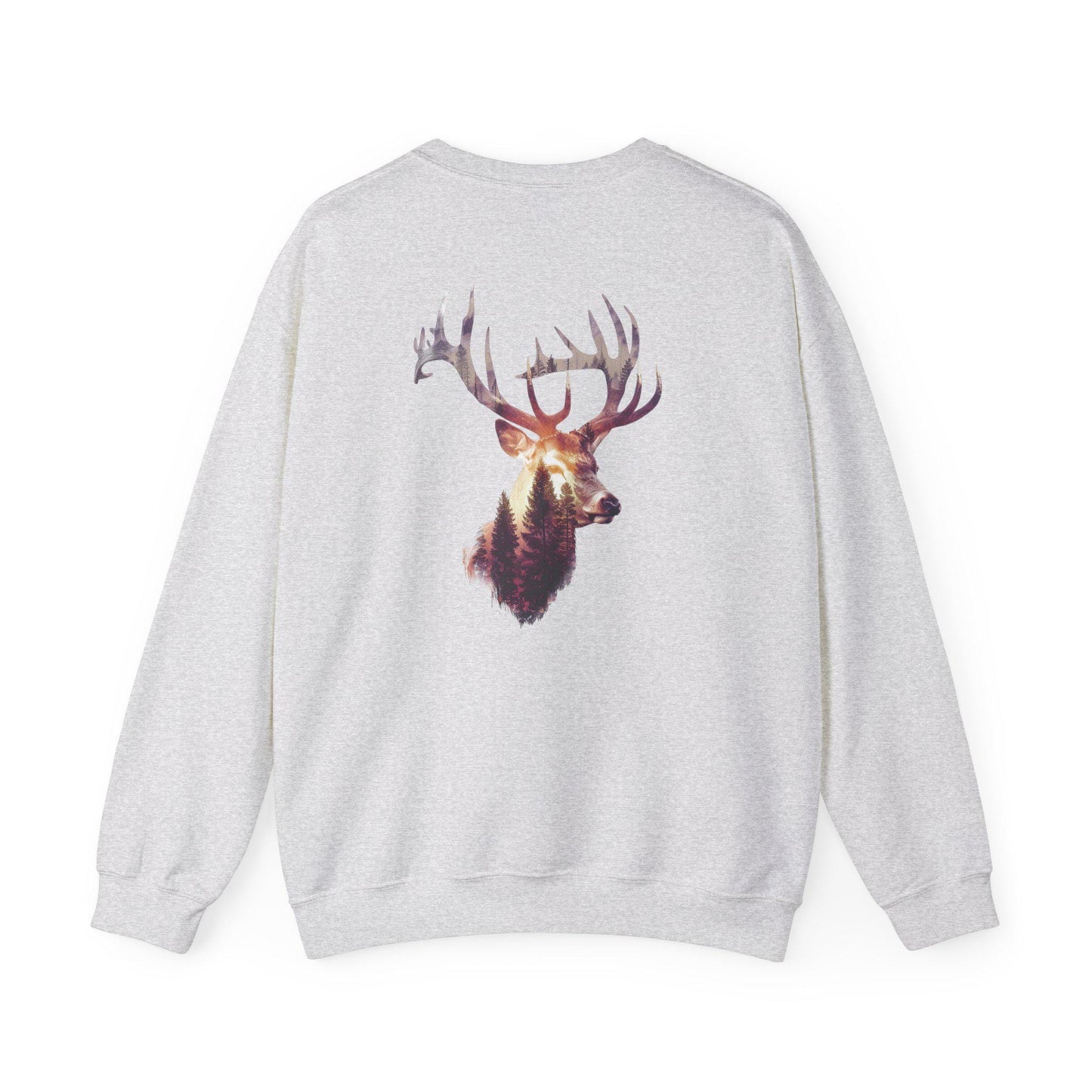 Elk Head Sweatshirt with Large Antlers Forest Background, Gift for Hunters  Nature Lovers, Unisex Heavy Blend Crewneck - Toddcraft