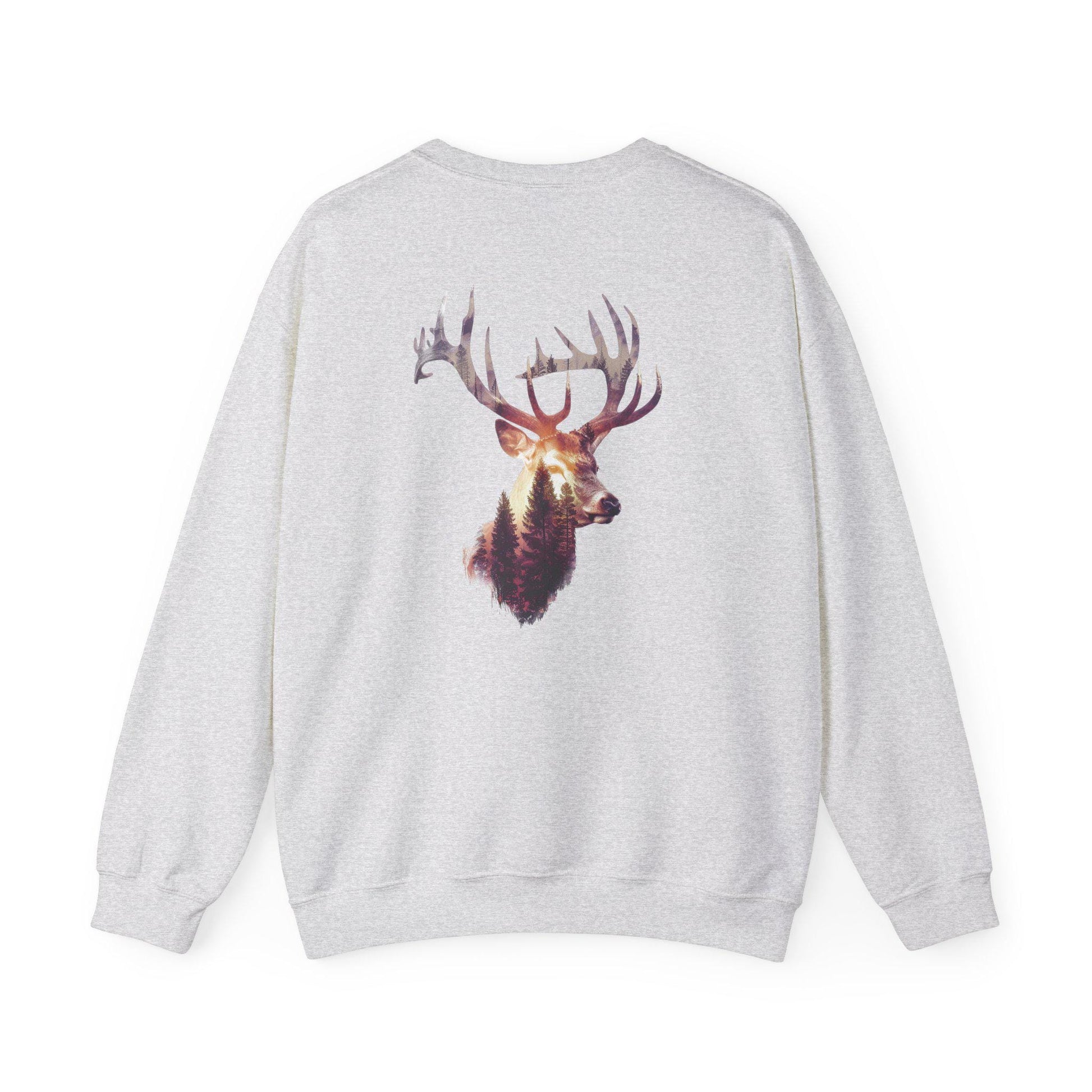 Elk Head Sweatshirt with Large Antlers Forest Background, Gift for Hunters  Nature Lovers, Unisex Heavy Blend Crewneck - Toddcraft
