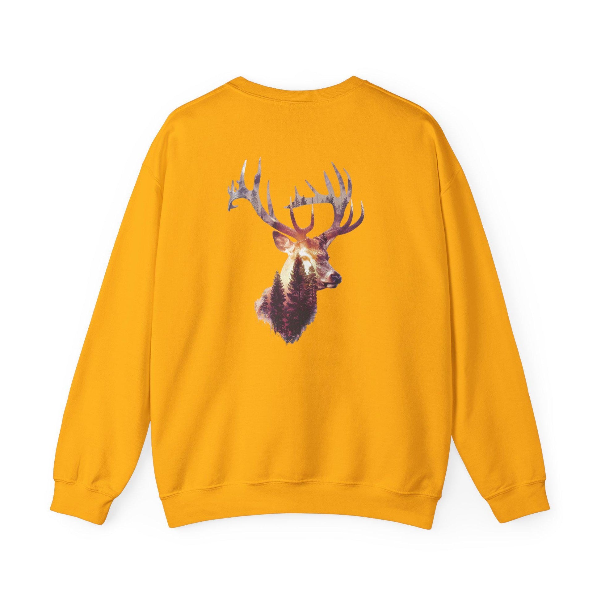 Elk Head Sweatshirt with Large Antlers Forest Background, Gift for Hunters  Nature Lovers, Unisex Heavy Blend Crewneck - Toddcraft