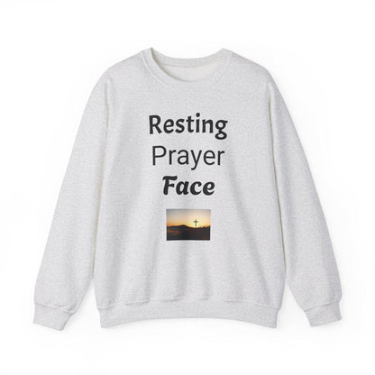 Prayer Face Sweatshirt Unisex Cozy Crewneck, Religious Humor Pullover, Faith Inspired Casual Top for Men & Women - Toddcraft