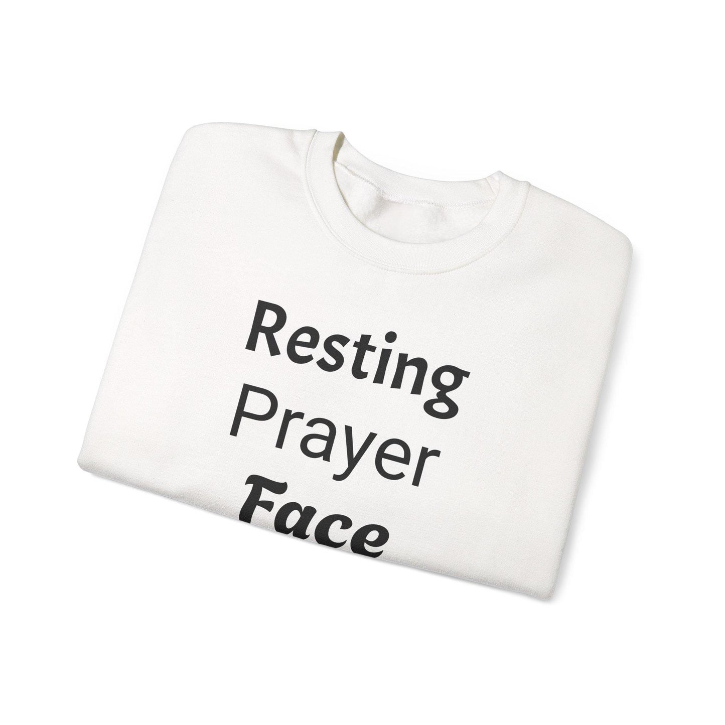 Prayer Face Sweatshirt Unisex Cozy Crewneck, Religious Humor Pullover, Faith Inspired Casual Top for Men & Women - Toddcraft