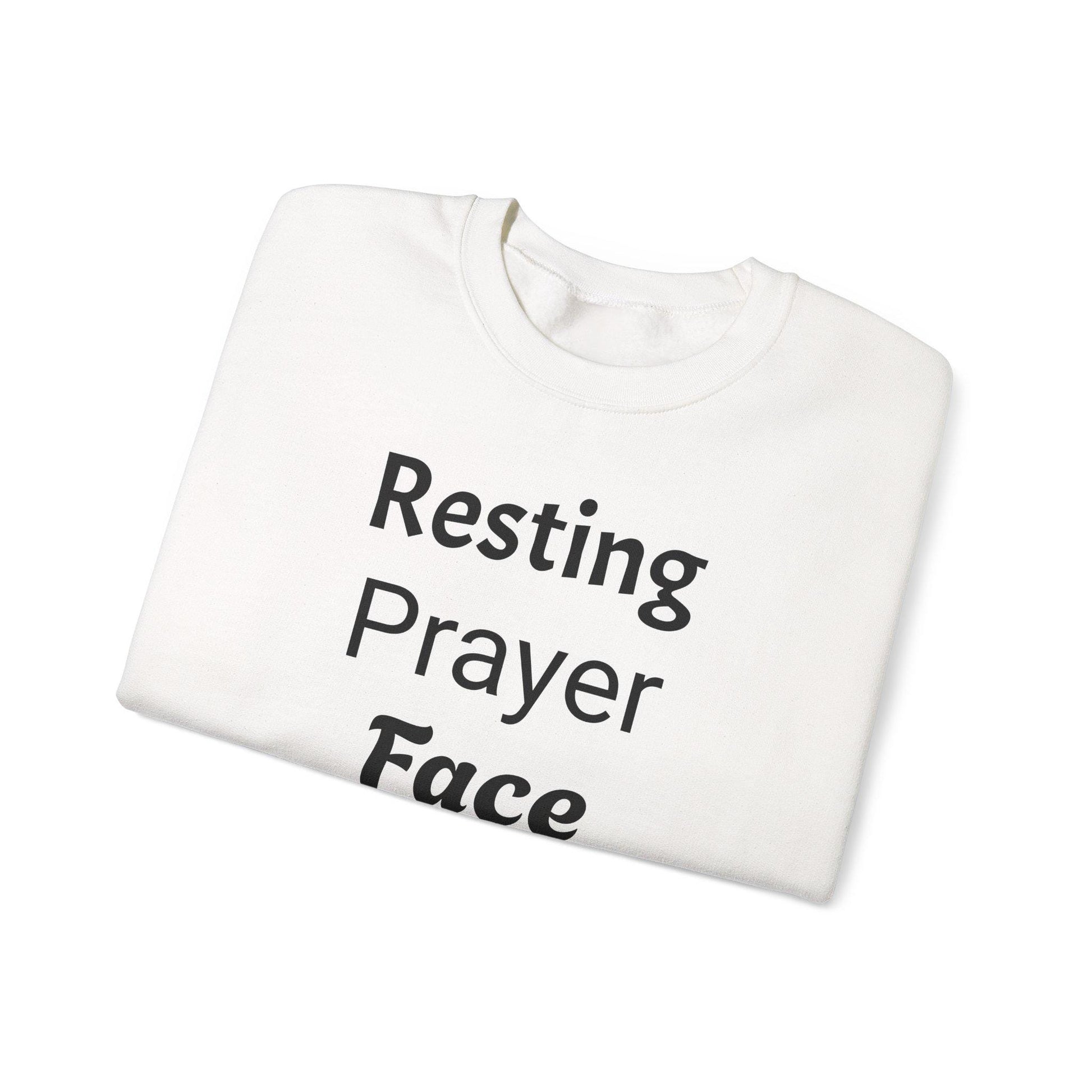 Prayer Face Sweatshirt Unisex Cozy Crewneck, Religious Humor Pullover, Faith Inspired Casual Top for Men & Women - Toddcraft