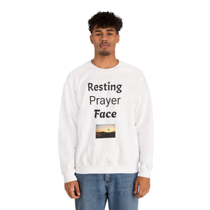 Prayer Face Sweatshirt Unisex Cozy Crewneck, Religious Humor Pullover, Faith Inspired Casual Top for Men & Women - Toddcraft