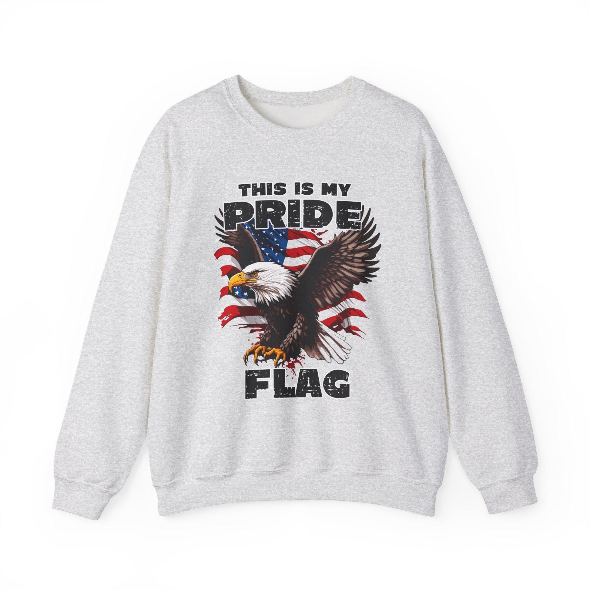 USA Pride Flag Sweatshirt Patriotic 4th of July Crewneck Red White Blue Independence Day Stars Unisex Heavy Blend - Toddcraft