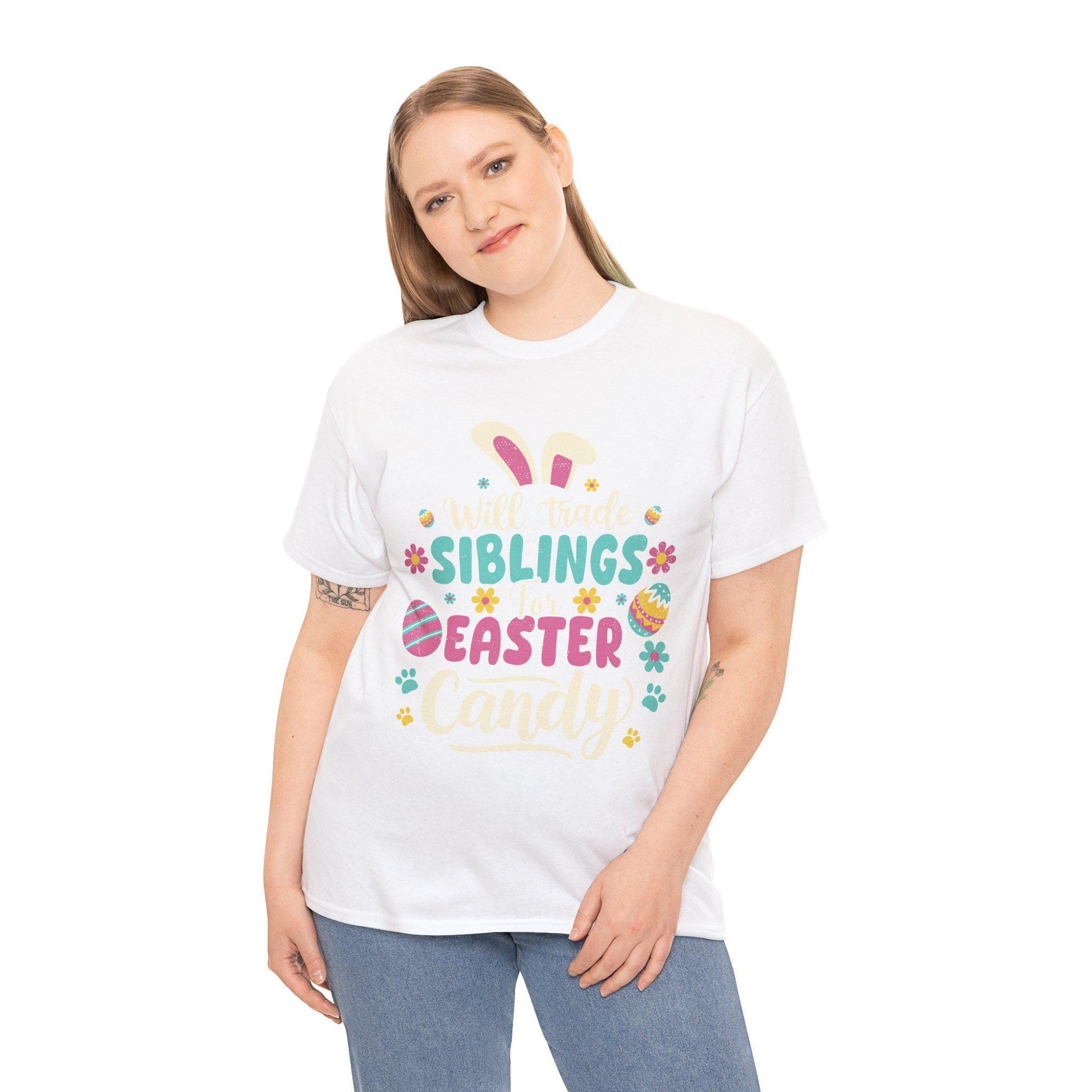Easter Candy Trading Tee: Fun Family Spring Celebration Outfit for Siblings and Kids - Toddcraft