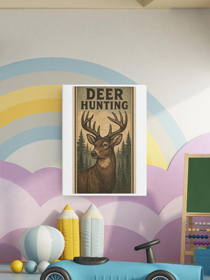 Deer Hunters Framed Vertical Poster - Nature Lover Gift for Dad, Grandpa, Son & Outdoorsman Wall Art - Toddcraft