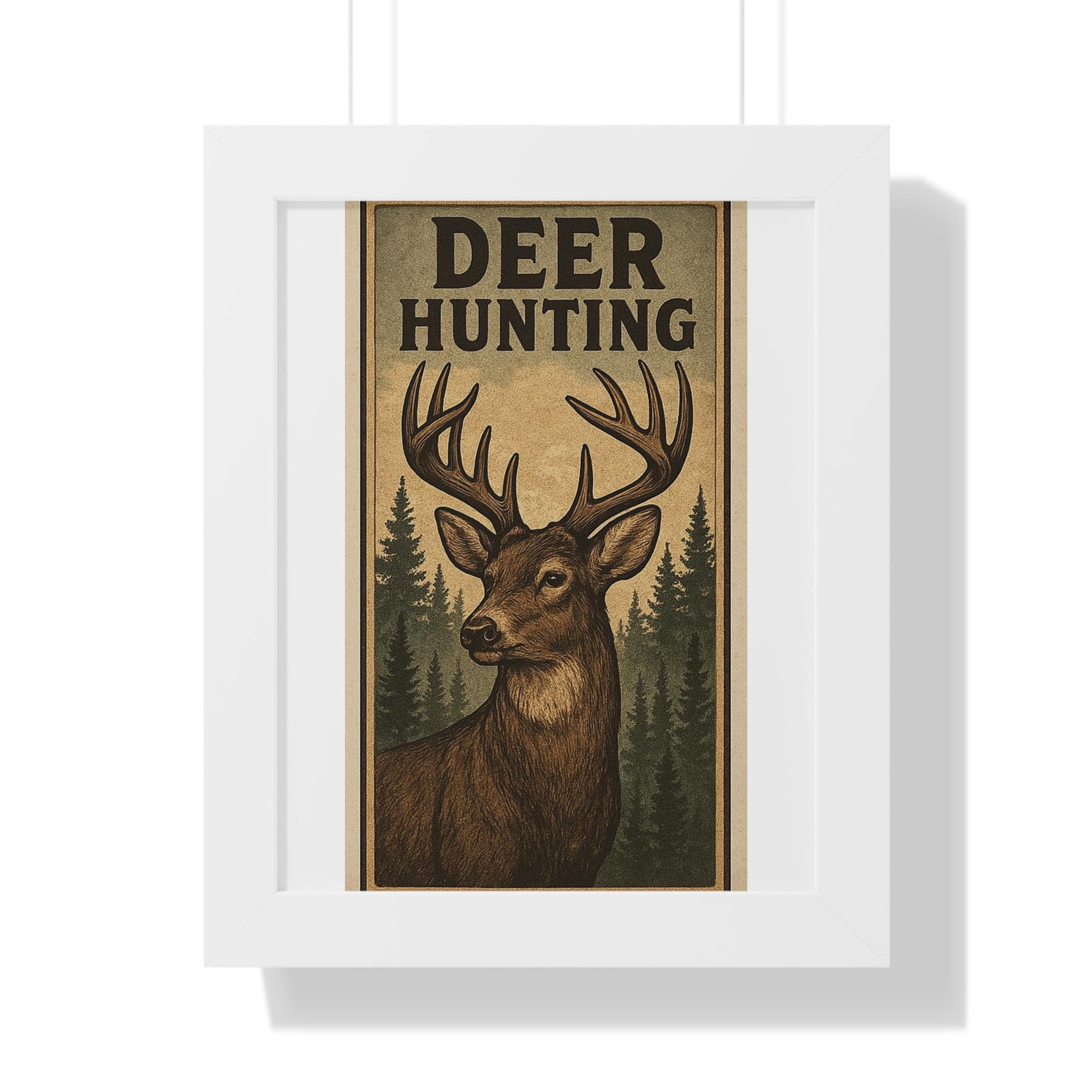 Deer Hunters Framed Vertical Poster - Nature Lover Gift for Dad, Grandpa, Son & Outdoorsman Wall Art - Toddcraft