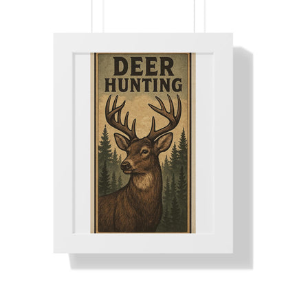 Deer Hunters Framed Vertical Poster - Nature Lover Gift for Dad, Grandpa, Son & Outdoorsman Wall Art - Toddcraft