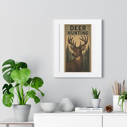 Deer Hunters Framed Vertical Poster - Nature Lover Gift for Dad, Grandpa, Son & Outdoorsman Wall Art - Toddcraft
