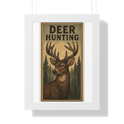 Deer Hunters Framed Vertical Poster - Nature Lover Gift for Dad, Grandpa, Son & Outdoorsman Wall Art - Toddcraft