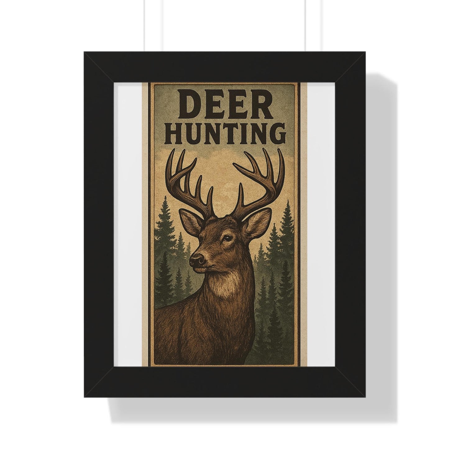 Deer Hunters Framed Vertical Poster - Nature Lover Gift for Dad, Grandpa, Son & Outdoorsman Wall Art - Toddcraft