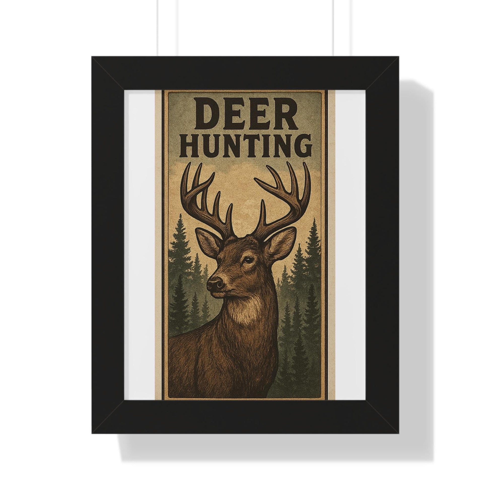 Deer Hunters Framed Vertical Poster - Nature Lover Gift for Dad, Grandpa, Son & Outdoorsman Wall Art - Toddcraft