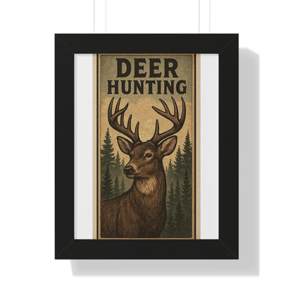 Deer Hunters Framed Vertical Poster - Nature Lover Gift for Dad, Grandpa, Son & Outdoorsman Wall Art - Toddcraft