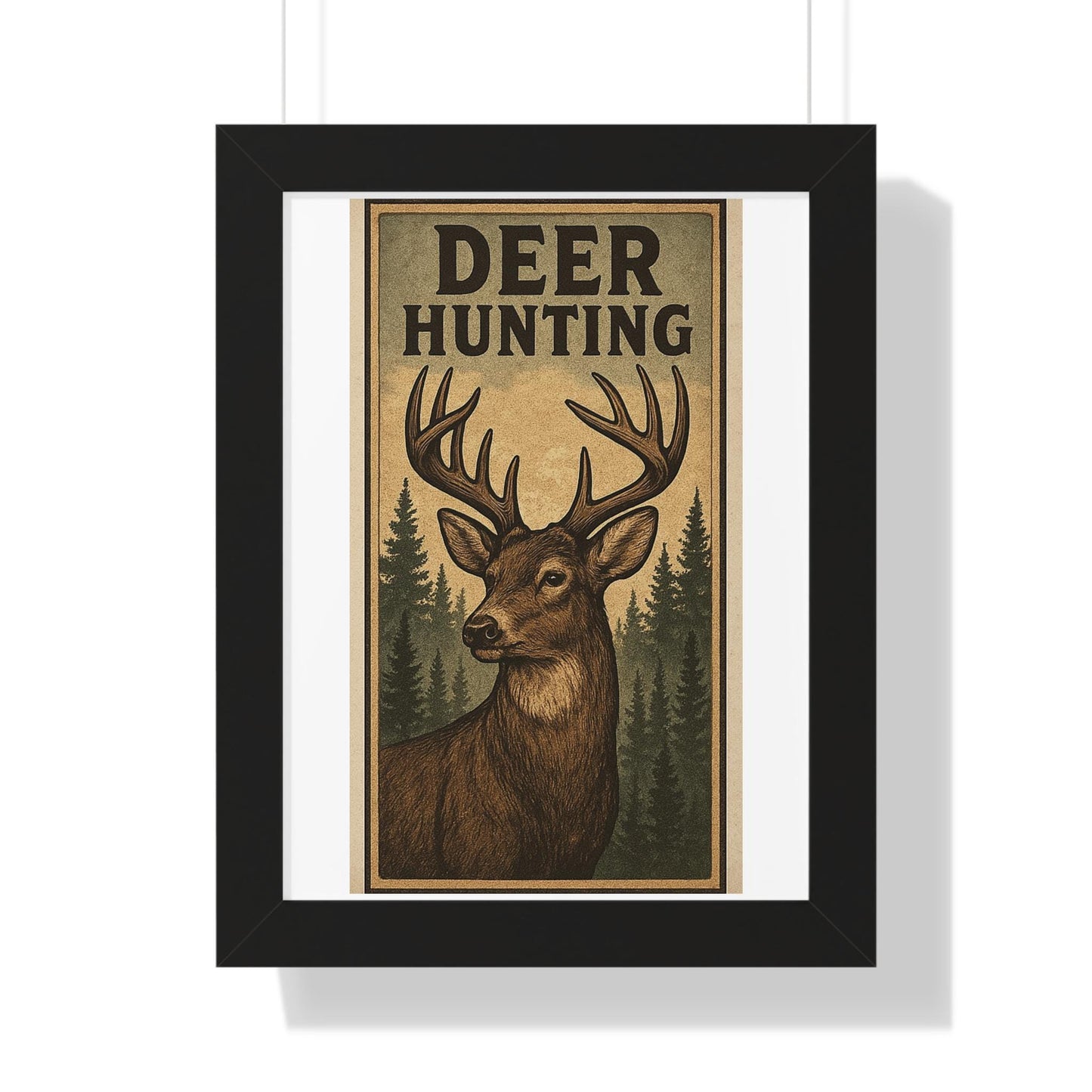 Deer Hunters Framed Vertical Poster - Nature Lover Gift for Dad, Grandpa, Son & Outdoorsman Wall Art - Toddcraft