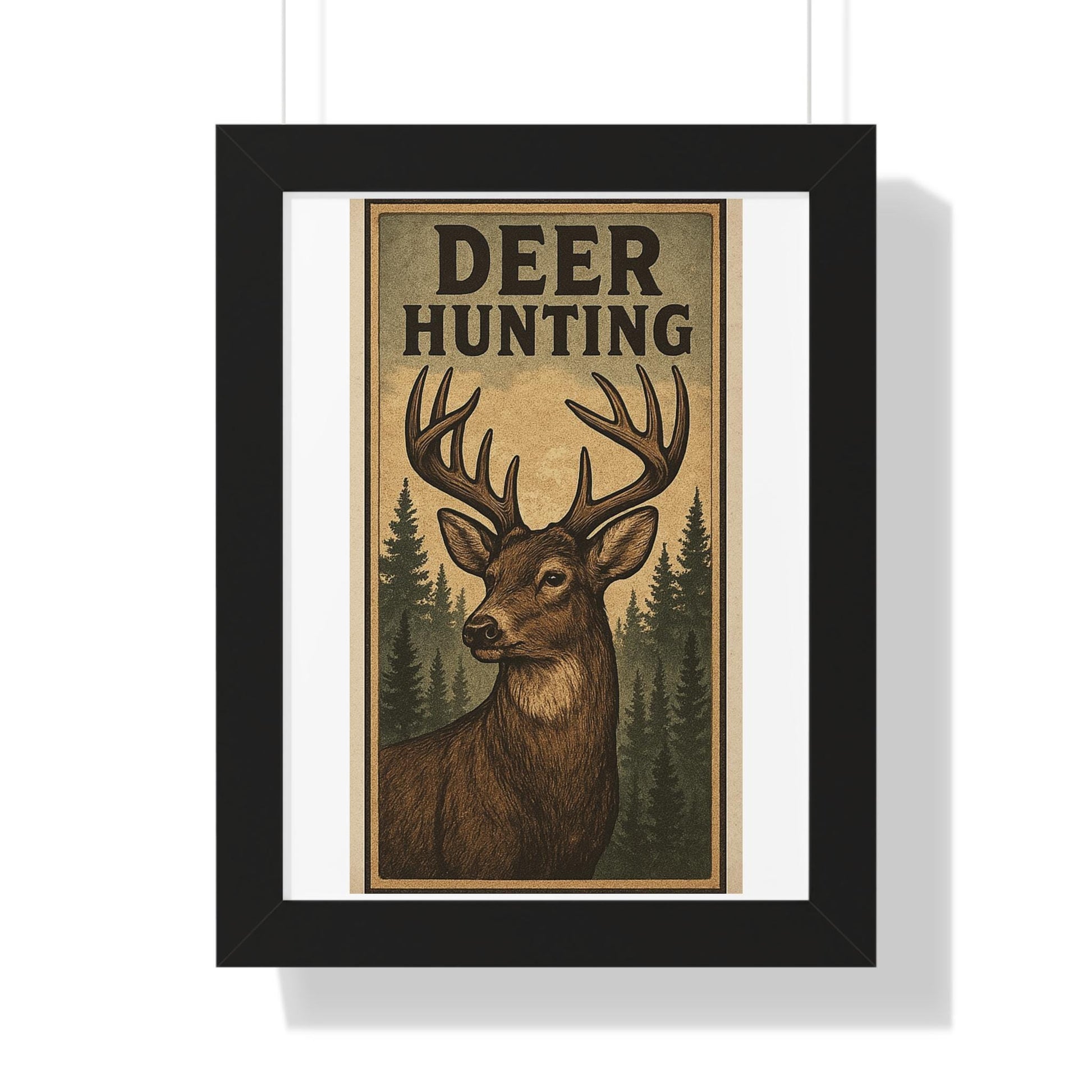 Deer Hunters Framed Vertical Poster - Nature Lover Gift for Dad, Grandpa, Son & Outdoorsman Wall Art - Toddcraft