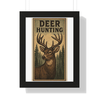 Deer Hunters Framed Vertical Poster - Nature Lover Gift for Dad, Grandpa, Son & Outdoorsman Wall Art - Toddcraft