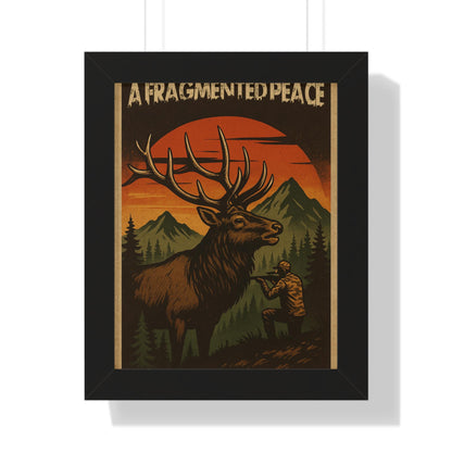 Elk Portrait Wall Art Framed Vertical Poster for Hunters & Nature Lovers Outdoor Décor Gift - Toddcraft