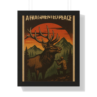 Elk Portrait Wall Art Framed Vertical Poster for Hunters & Nature Lovers Outdoor Décor Gift - Toddcraft