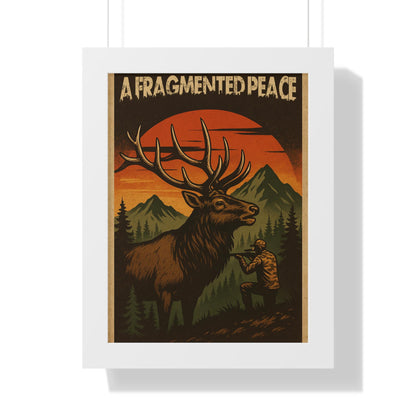 Elk Portrait Wall Art Framed Vertical Poster for Hunters & Nature Lovers Outdoor Décor Gift - Toddcraft
