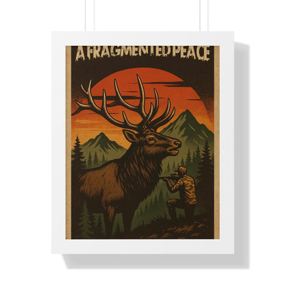 Elk Portrait Wall Art Framed Vertical Poster for Hunters & Nature Lovers Outdoor Décor Gift - Toddcraft