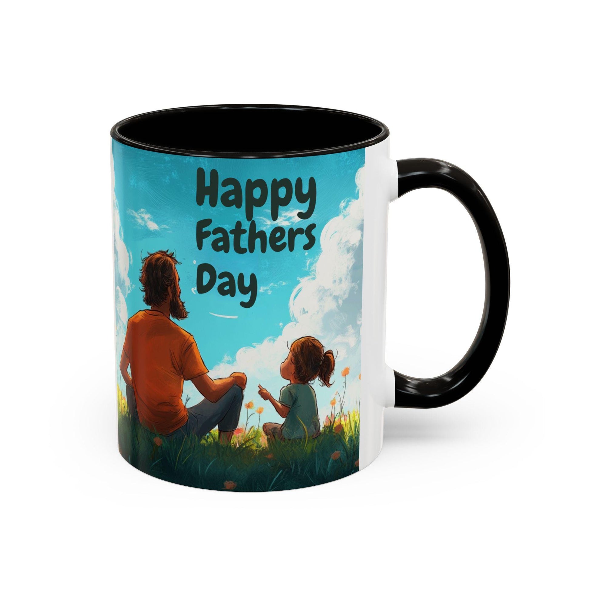 Happy Fathers Day Coffee Mug Gift for Grandpa Dad Step Dad Couples Colorful 11oz & 15oz Ceramic Cups - Toddcraft