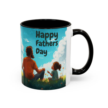 Happy Fathers Day Coffee Mug Gift for Grandpa Dad Step Dad Couples Colorful 11oz & 15oz Ceramic Cups - Toddcraft