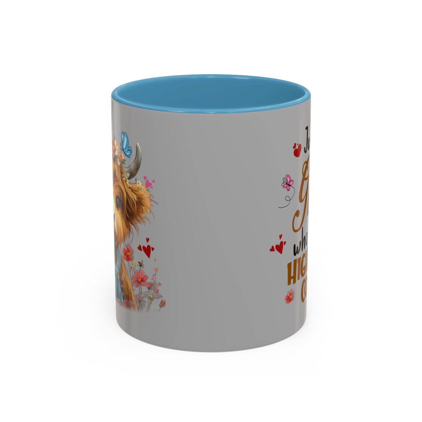 Highland Cow Coffee Mug for Women, Just a Girl Who Loves Highland Cows, Accent 11oz & 15oz Tea Cup Gift - Toddcraft