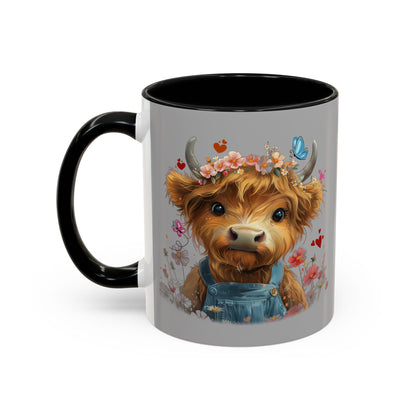 Highland Cow Coffee Mug for Women, Just a Girl Who Loves Highland Cows, Accent 11oz & 15oz Tea Cup Gift - Toddcraft