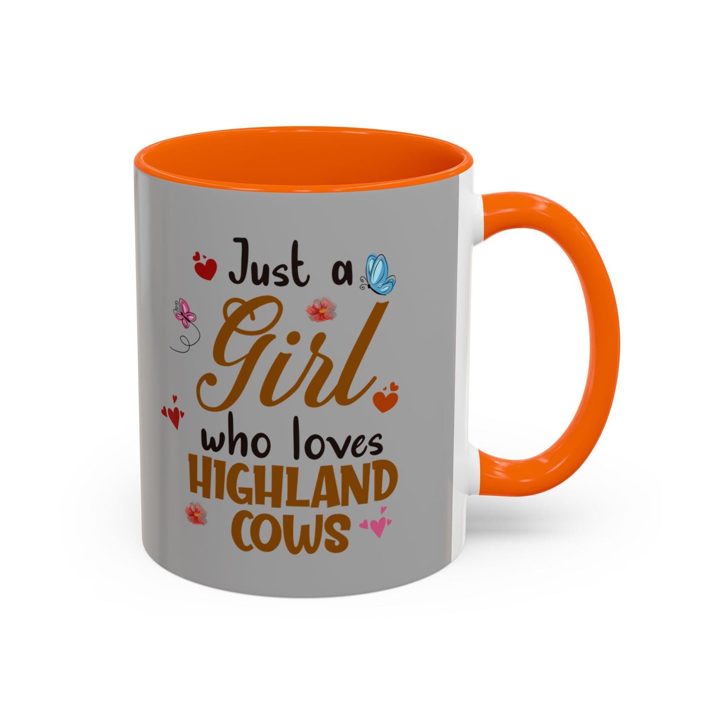 Highland Cow Coffee Mug for Women, Just a Girl Who Loves Highland Cows, Accent 11oz & 15oz Tea Cup Gift - Toddcraft