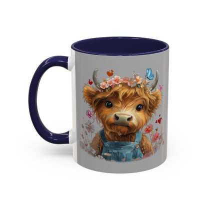 Highland Cow Coffee Mug for Women, Just a Girl Who Loves Highland Cows, Accent 11oz & 15oz Tea Cup Gift - Toddcraft