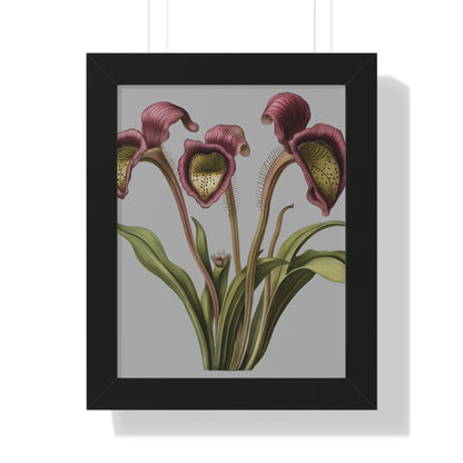 Pitcher Plant Wall Art Print, Carnivorous Plant Botanical Poster, Framed Vertical Nature Decor for Plant Lovers & Nature Enthusiasts - Toddcraft