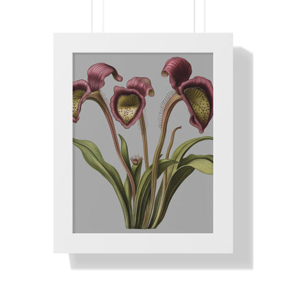 Pitcher Plant Wall Art Print, Carnivorous Plant Botanical Poster, Framed Vertical Nature Decor for Plant Lovers & Nature Enthusiasts - Toddcraft