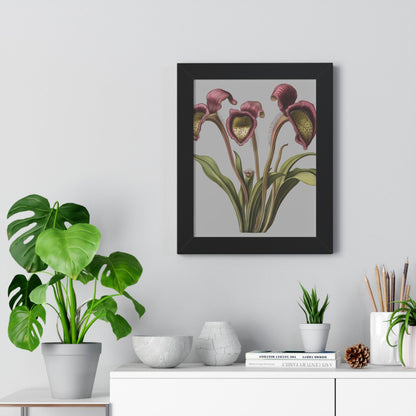 Pitcher Plant Wall Art Print, Carnivorous Plant Botanical Poster, Framed Vertical Nature Decor for Plant Lovers & Nature Enthusiasts - Toddcraft