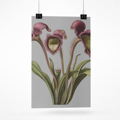 Pitcher Plant Wall Art Print, Carnivorous Plant Botanical Poster, Framed Vertical Nature Decor for Plant Lovers & Nature Enthusiasts - Toddcraft