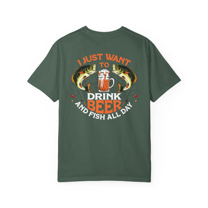 Fishing Enthusiast T-Shirt, I Just Want to Beer Tee, Gifts for Fishermen, Beer Lover's Apparel, Outdoor Adventure Shirt, Funny Fishing - Toddcraft