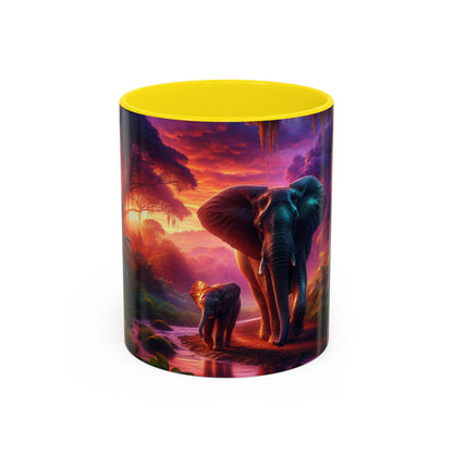 Stylish Accent Coffee Mug: Ceramic Drinkware for Hot Beverages, Available in 11 & 15oz Sizes - Toddcraft