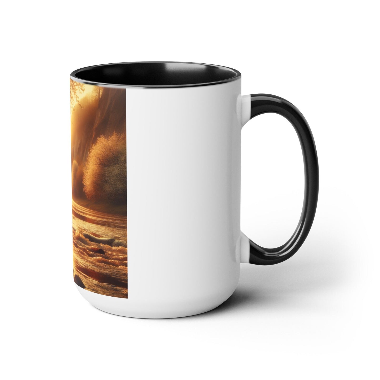 Two-Tone 15oz Fishing & Camping Mug: Outdoor Adventure Coffee Cup Gift for Nature Lovers - Toddcraft