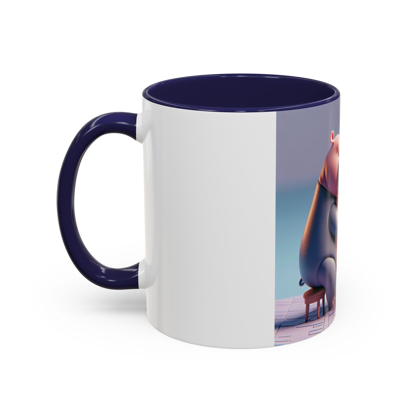Whimsical Hippo Pianist Coffee Mug: 11oz/15oz Ceramic Gift for Music Lovers & Piano Enthusiasts - Toddcraft
