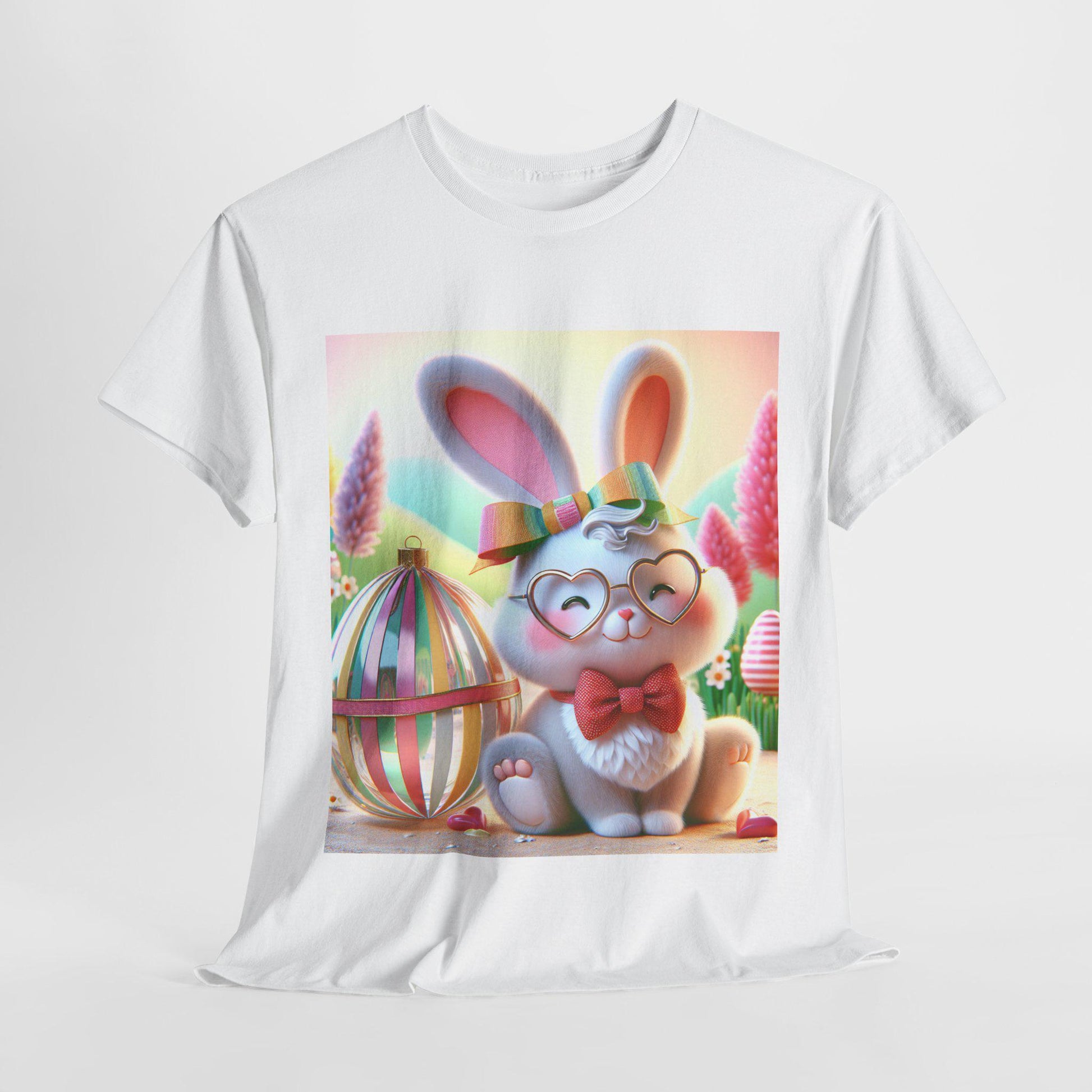 Easter Rabbit T-Shirt Unisex Heavyweight Cotton Tee Spring Holiday Fashion Cute Bunny Top - Toddcraft
