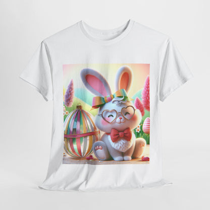 Easter Rabbit T-Shirt Unisex Heavyweight Cotton Tee Spring Holiday Fashion Cute Bunny Top - Toddcraft