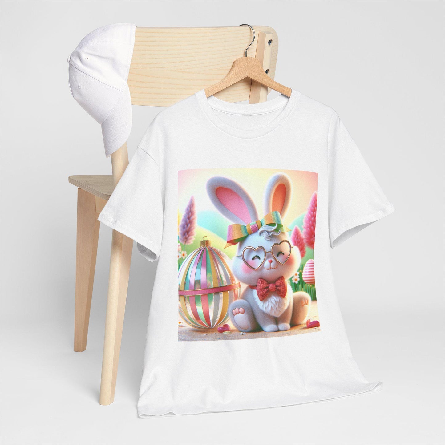 Easter Rabbit T-Shirt Unisex Heavyweight Cotton Tee Spring Holiday Fashion Cute Bunny Top - Toddcraft