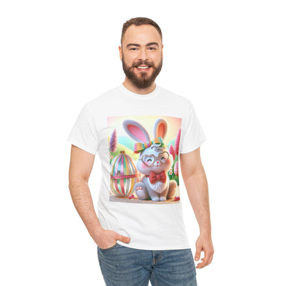 Easter Rabbit T-Shirt Unisex Heavyweight Cotton Tee Spring Holiday Fashion Cute Bunny Top - Toddcraft
