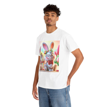 Easter Rabbit T-Shirt Unisex Heavyweight Cotton Tee Spring Holiday Fashion Cute Bunny Top - Toddcraft