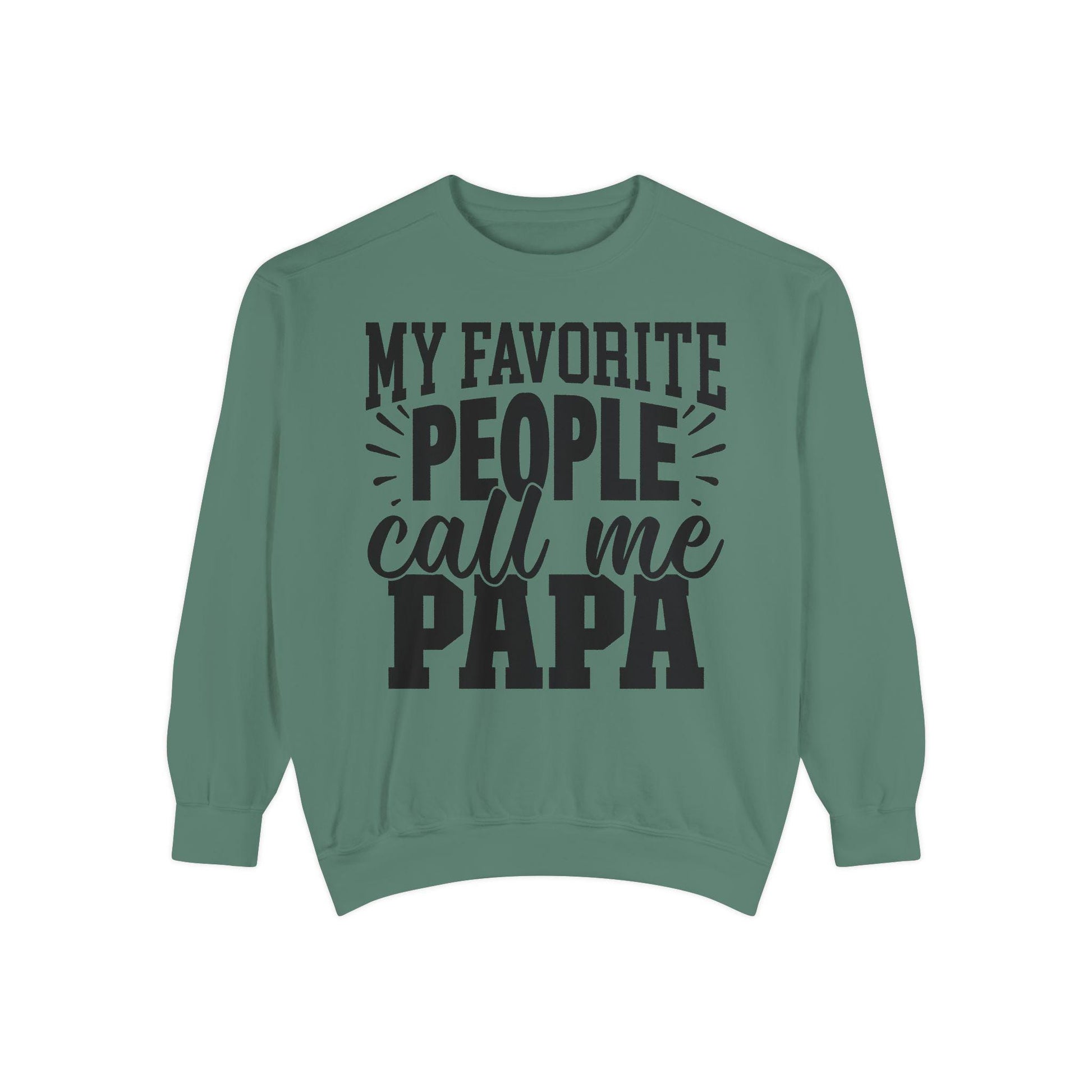 Cozy Papa Sweatshirt: Unisex Garment-Dyed Crewneck for Dad's Day, Family Love Apparel - Toddcraft