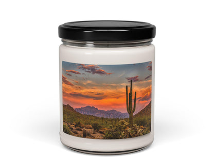 Scented Soy Candle, 9oz,soy candle,az desert landscape, iced latte candle - Toddcraft