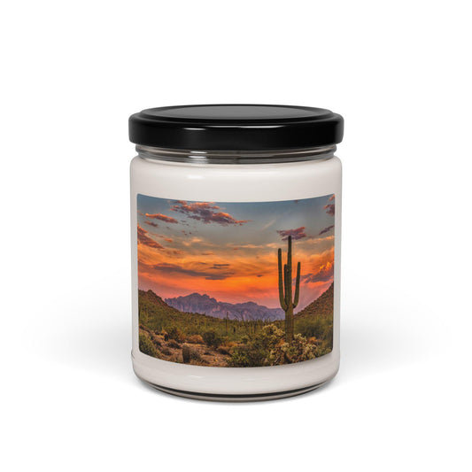 Scented Soy Candle, 9oz,soy candle,az desert landscape, iced latte candle - Toddcraft
