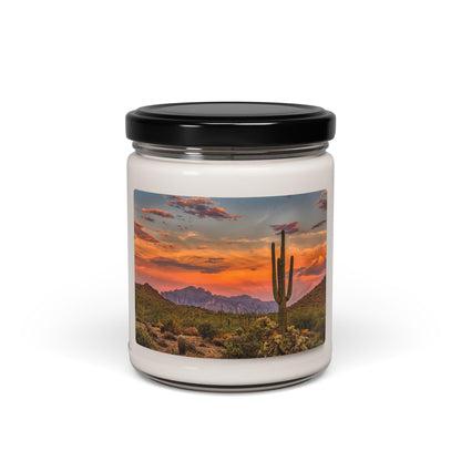 Scented Soy Candle, 9oz,soy candle,az desert landscape, iced latte candle - Toddcraft