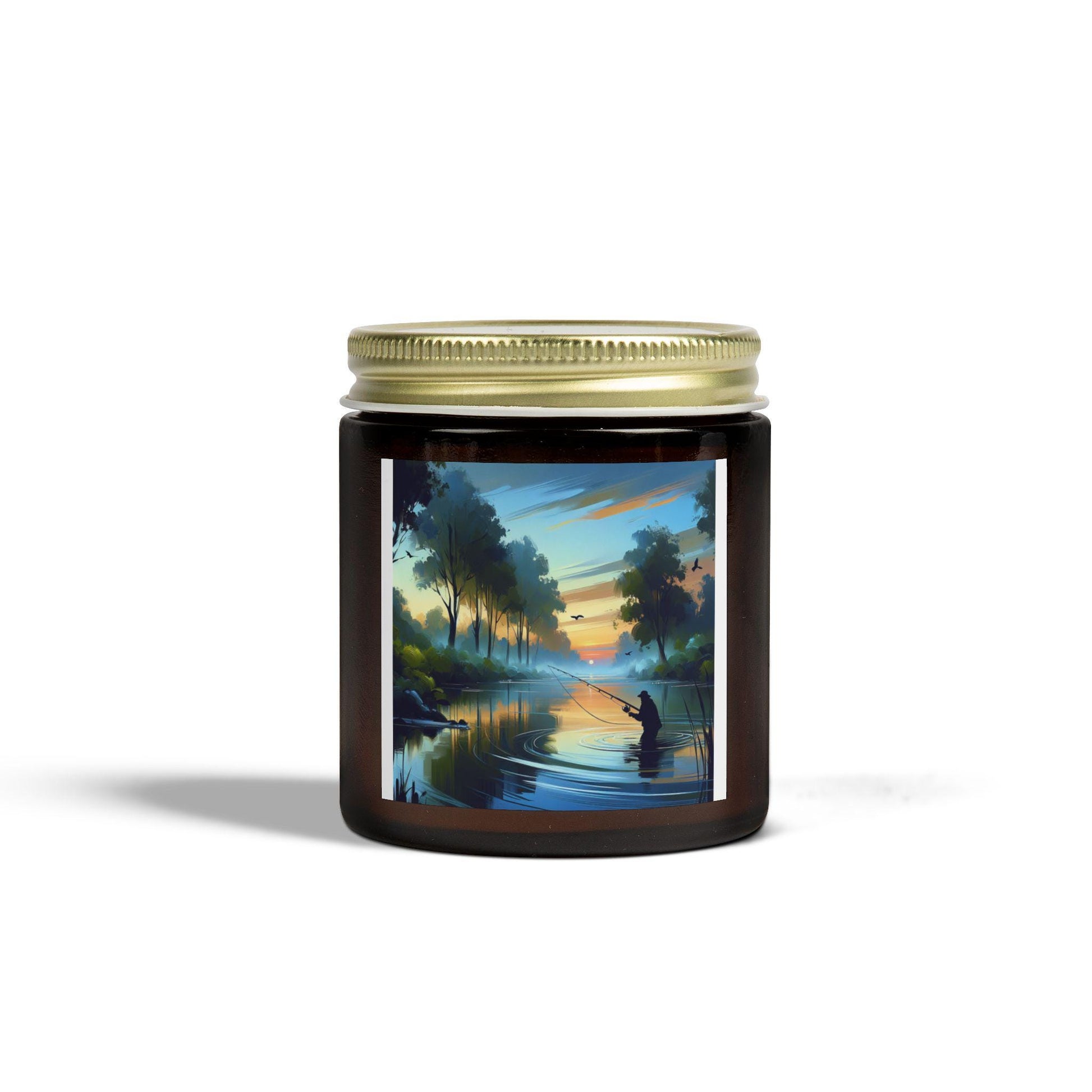 Coconut Apricot Wax Scented Candle 4oz & 9oz  Hand Poured Fishing Lake Fragrance, Natural Soy Wax, Relaxing Home Decor Gift - Toddcraft